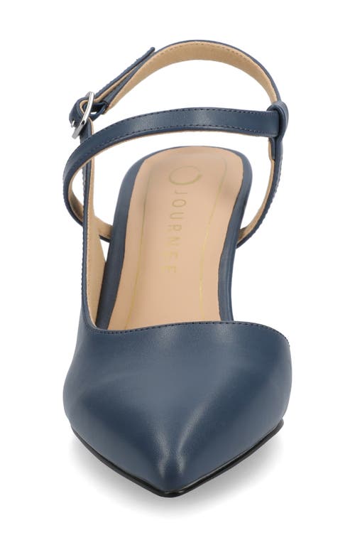 Journee Collection Scipio Pointed Toe Pump In Navy