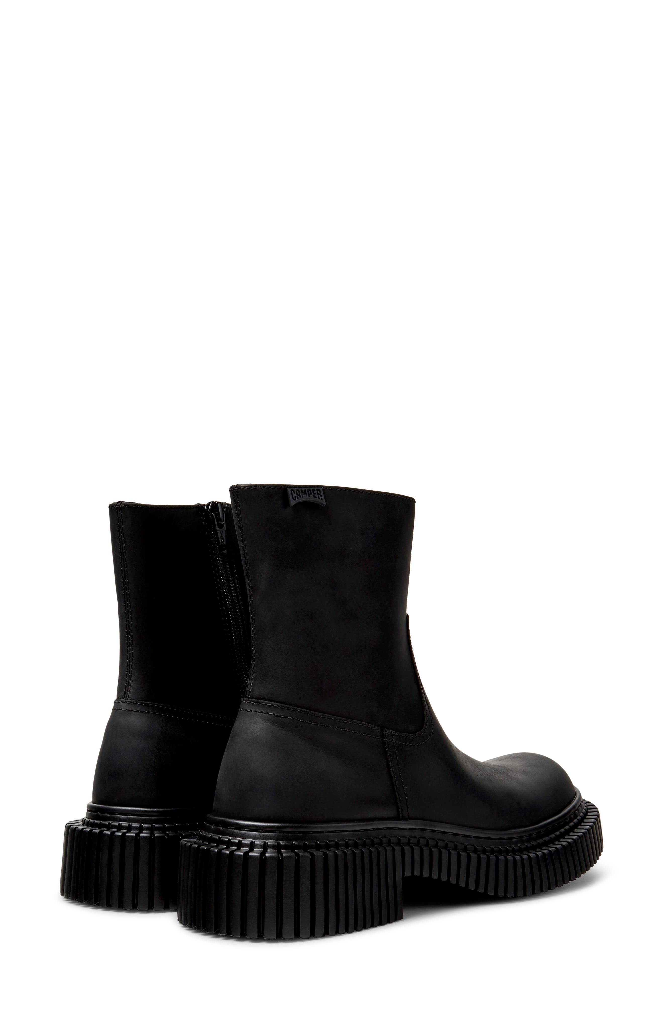 Pix Leather Zip Up Boot, Alternate, color, BLACK