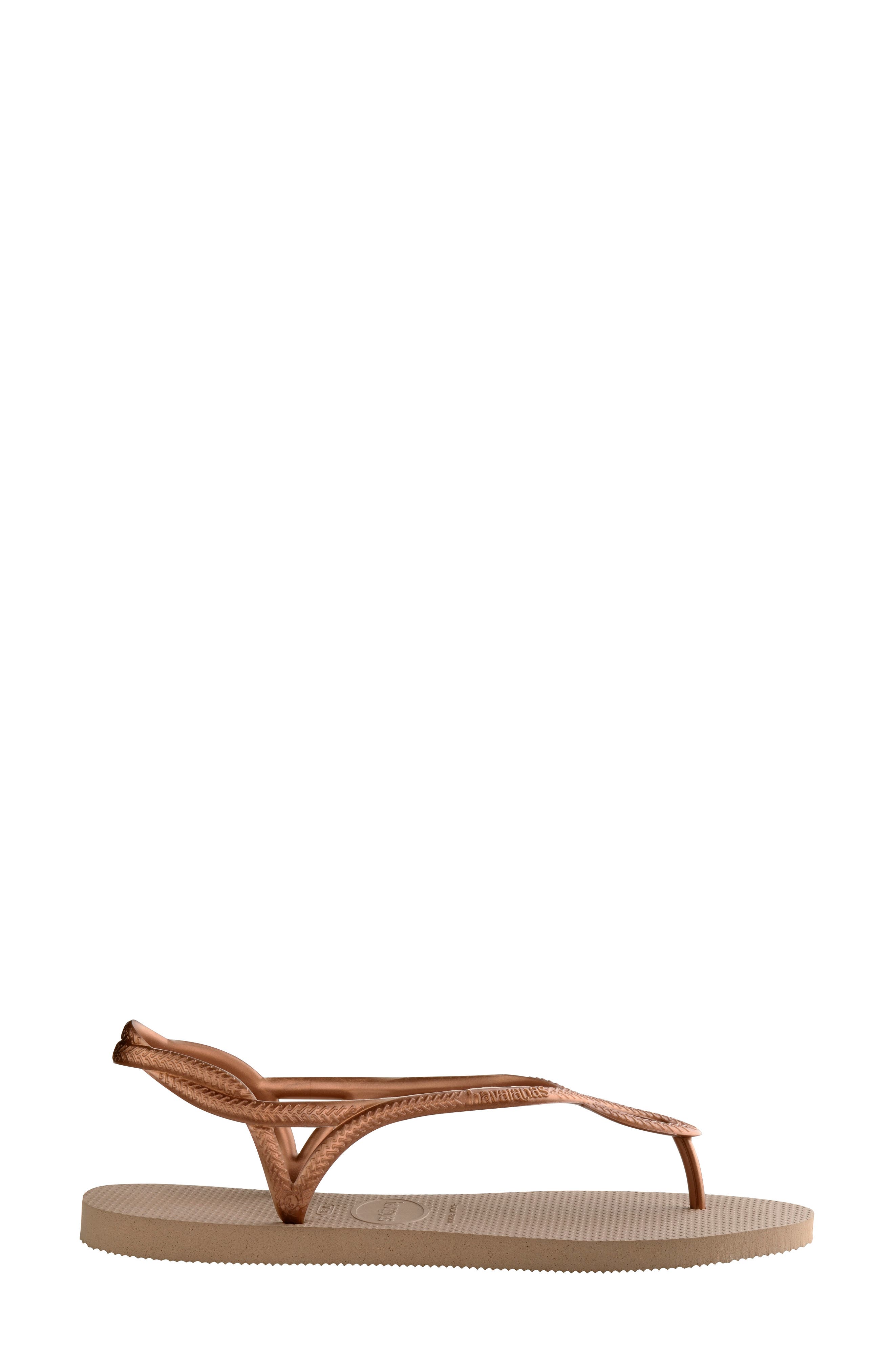 'Luna' Sandal, Alternate, color, ROSE GOLD/ROSE GOLD