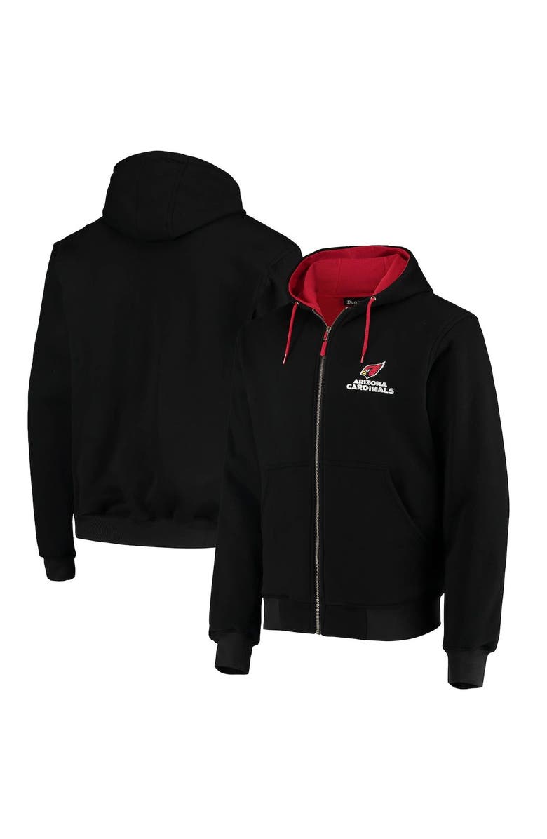 DUNBROOKE Men's Dunbrooke Black Arizona Cardinals Craftsman Thermal-Lined Full-Zip Hoodie, Alternate, color, Black