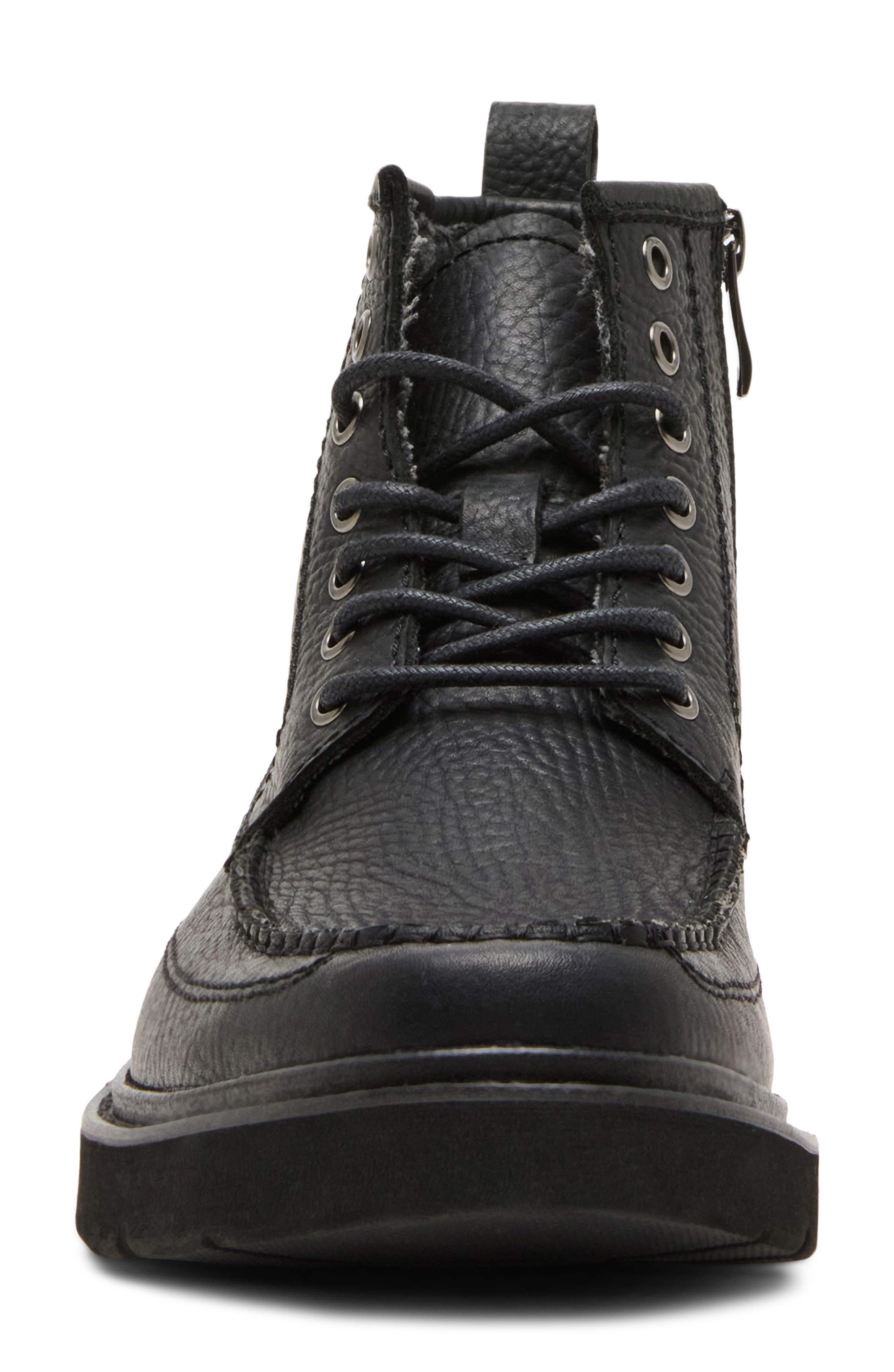 Steve Madden Daviston Moc Toe Boot, Alternate, color, Black
