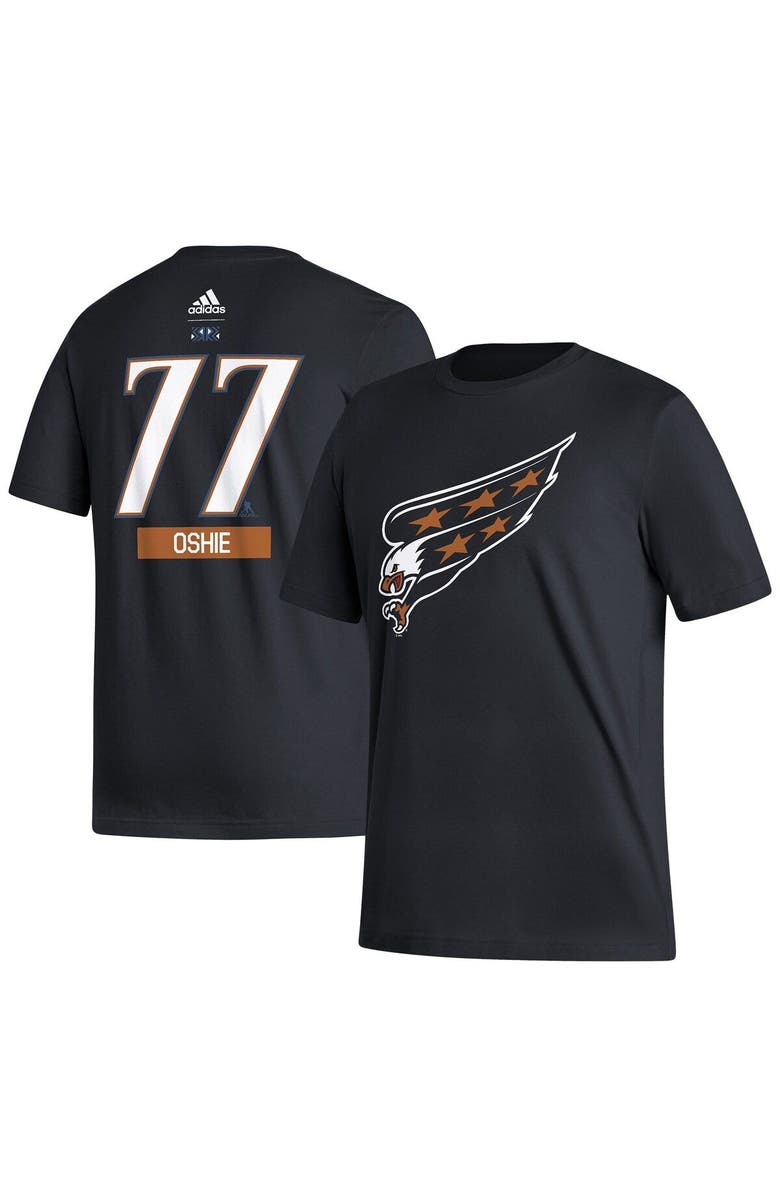 adidas Men's adidas TJ Oshie Black Washington Capitals Reverse Retro 2.0 Name & Number T-Shirt, Main, color, 