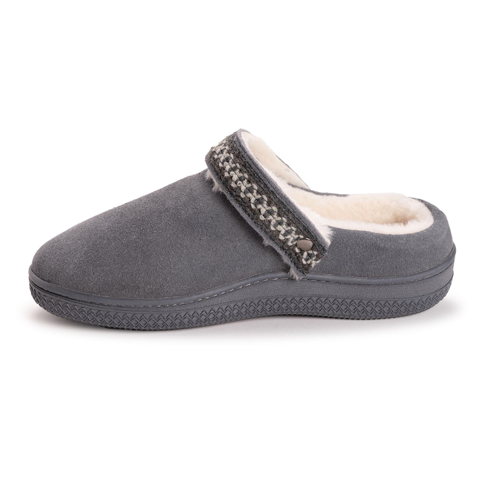Quianna Luna Genuine Suede Clog Slipper, Alternate, color, Charcoal