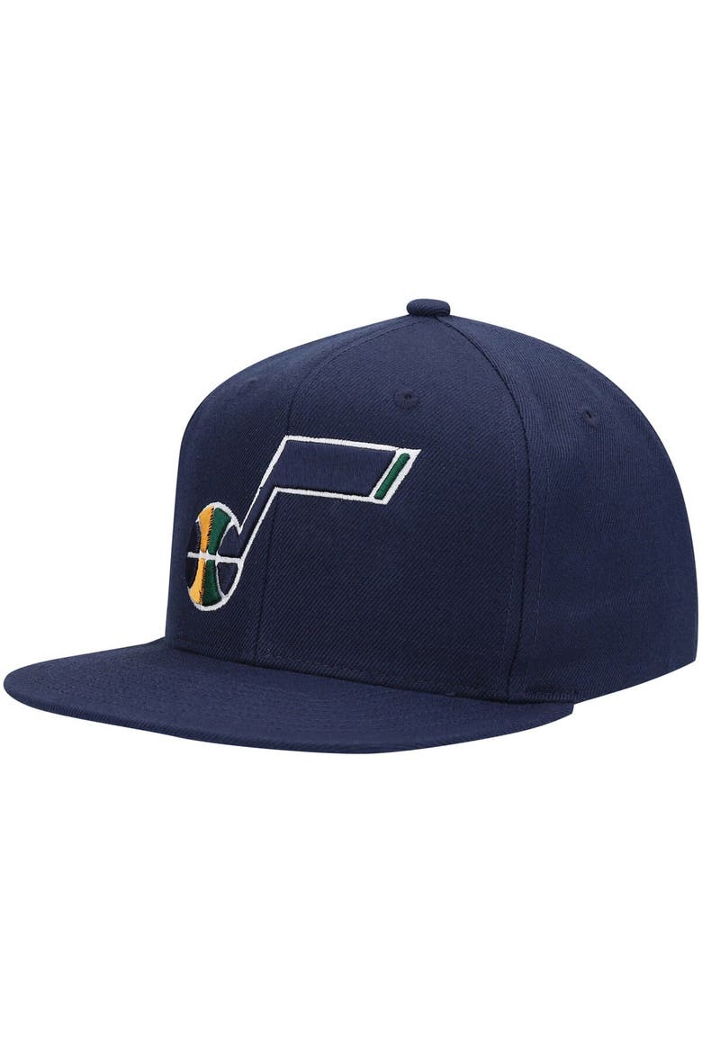 Men's Mitchell & Ness Navy Utah Jazz Ground Snapback Hat, Main, color, Navy
