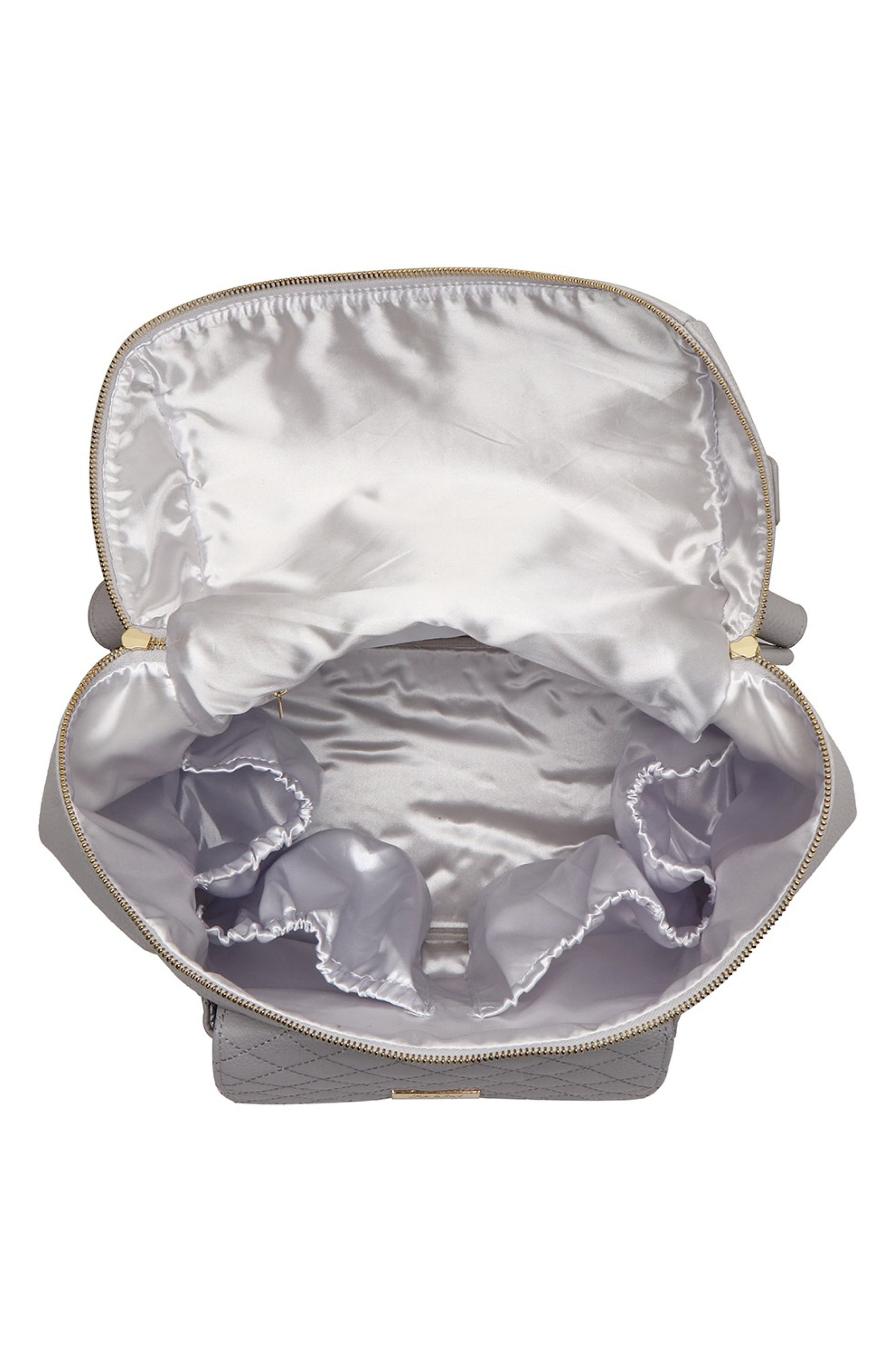 Luli Bebé Petit Monaco Faux Leather Diaper Bag, Alternate, color, Stone Grey