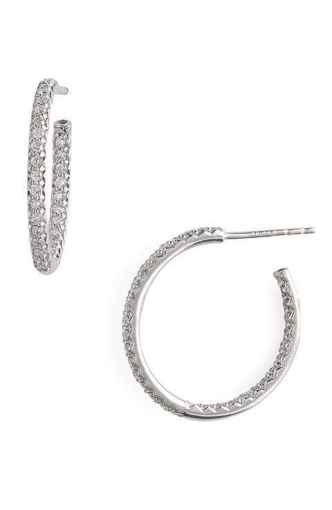 Micropavé Diamond Hoop Earrings