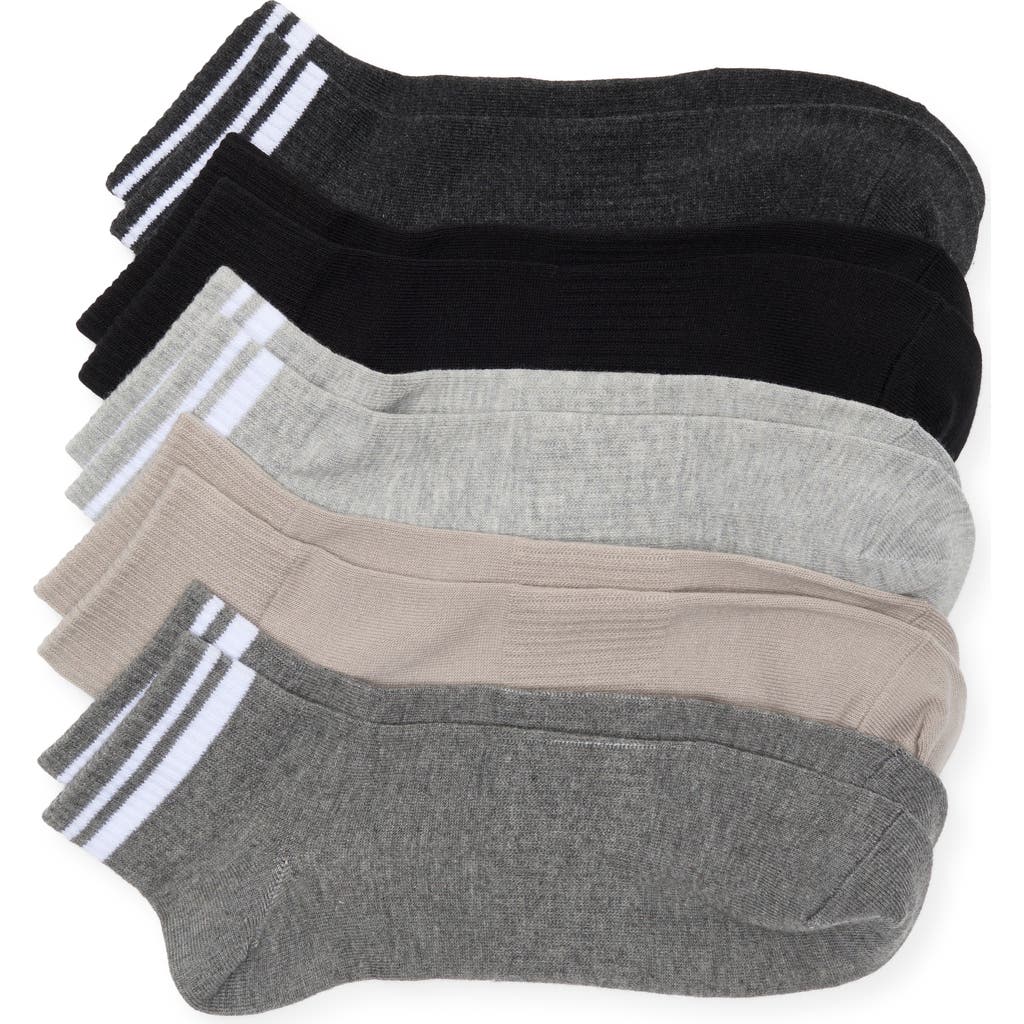 Nordstrom Rack 5-pack Retro Stripe Ankle Socks In Multi
