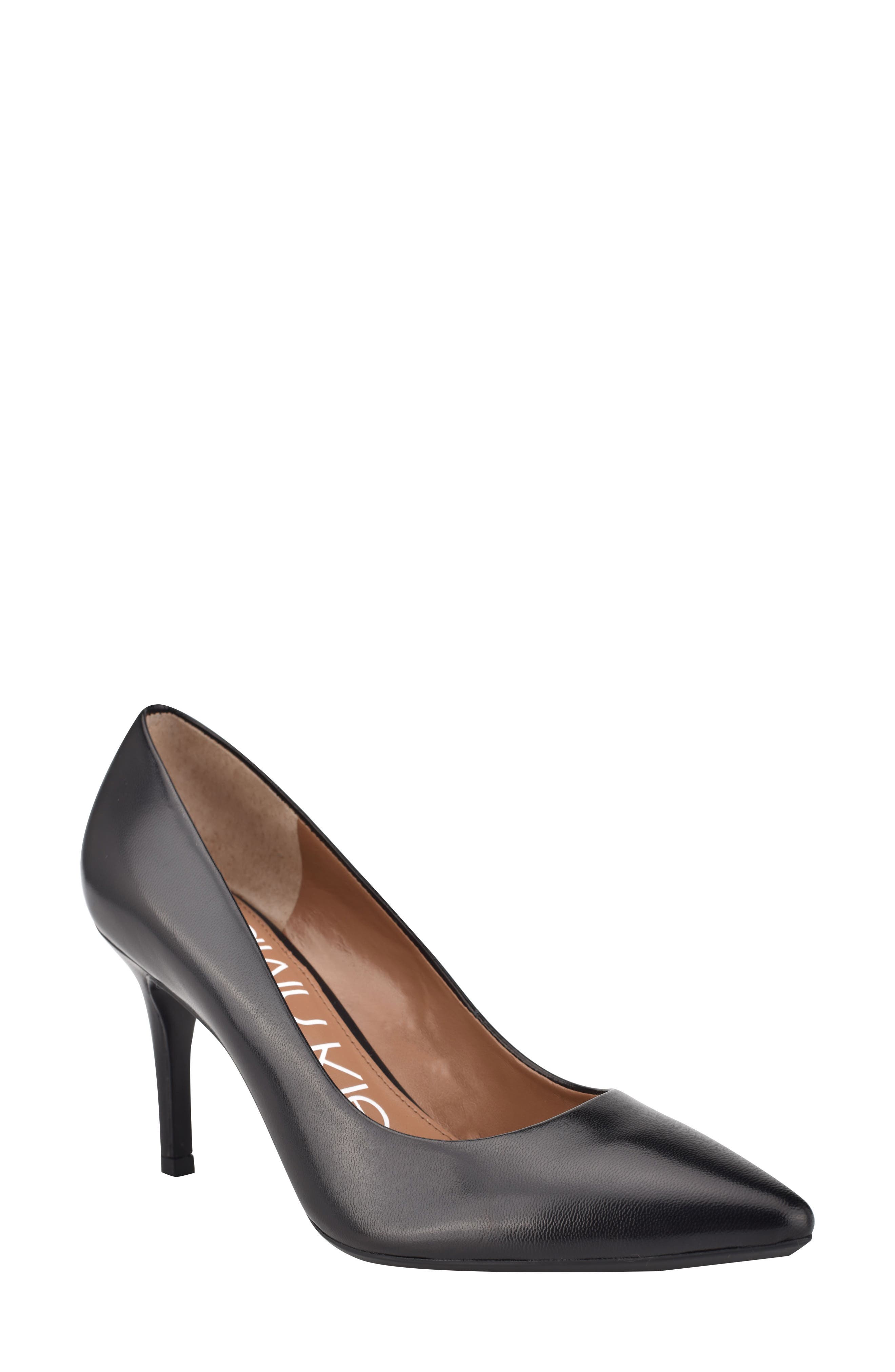 Calvin Klein Gayle Pump, Main, color, Black Leather