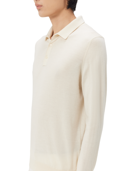 Gobi Mongolian Cashmere Cashmere Silk Polo In White