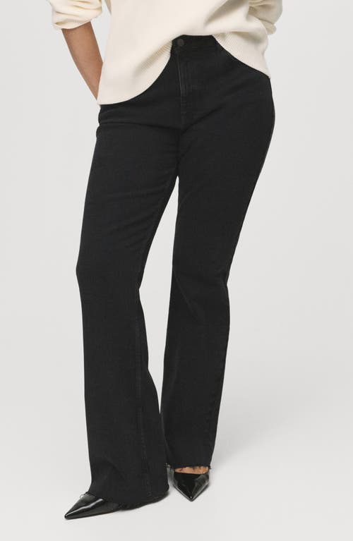 Mango Fiona Mid Rise Flare Jeans In Black