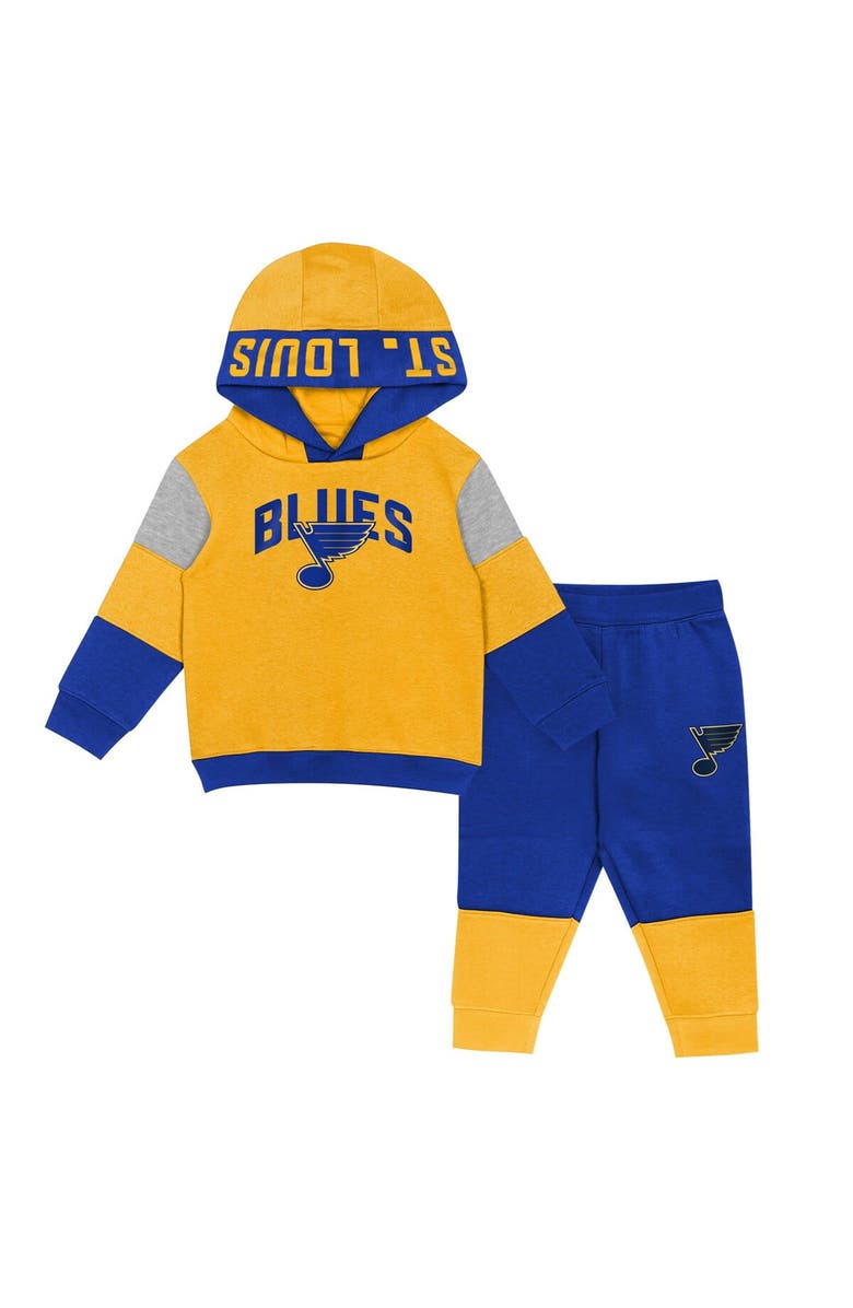 Outerstuff Toddler Gold/Blue St. Louis Blues Big Skate Fleece Pullover Hoodie and Sweatpants Set, Main, color, 