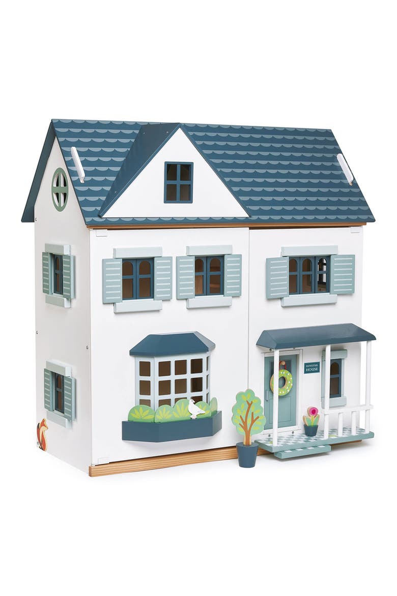 Dovetail Wooden Dollhouse, Main, color, WHITE