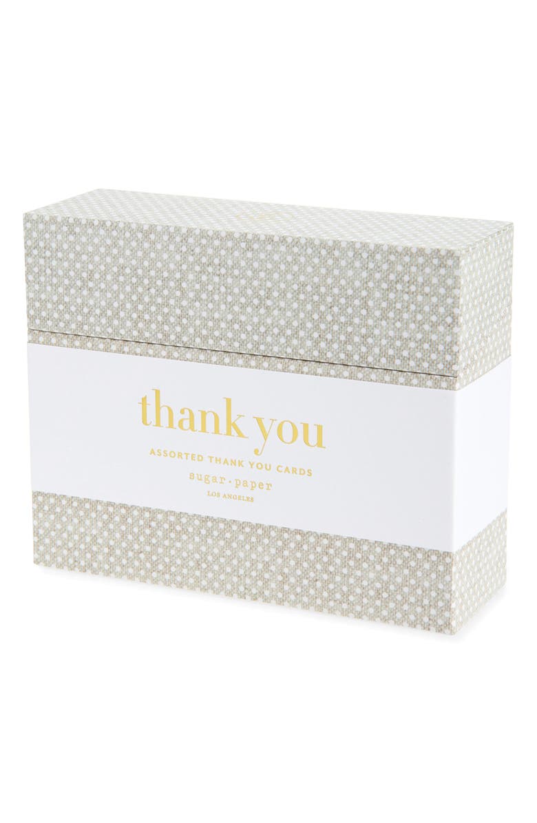 Sugar Paper Assorted Set of 12 Thank You Notes, Main, color, White