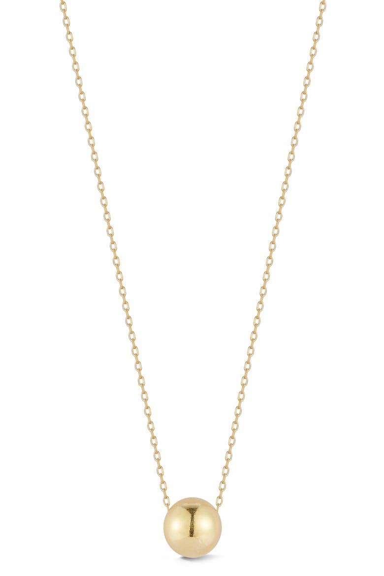 14K Yellow Gold Ball Pendant Necklace, Main, color, GOLD