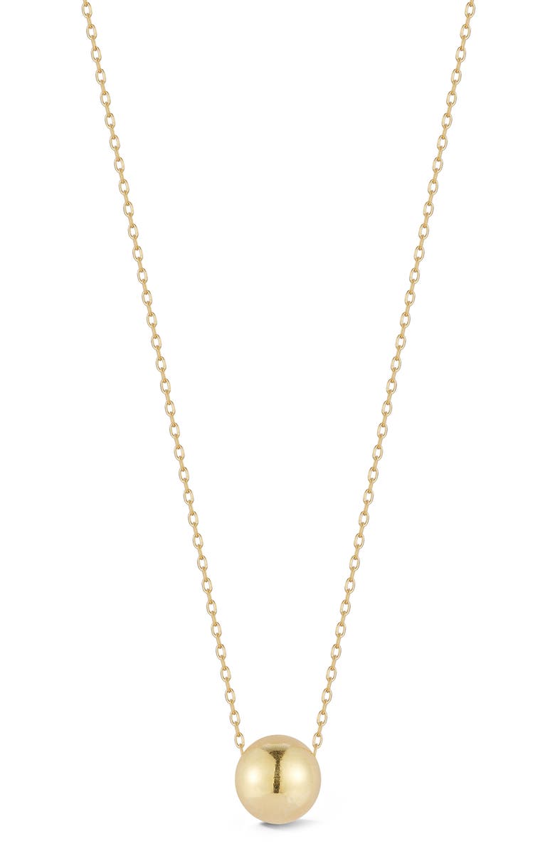 Ember Fine Jewelry 14K Yellow Gold Ball Pendant Necklace, Main, color, 