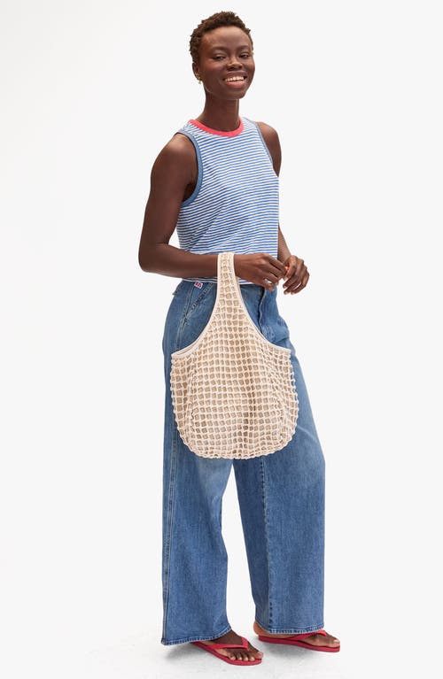 Clare V . Bando Woven Leather Tote In White