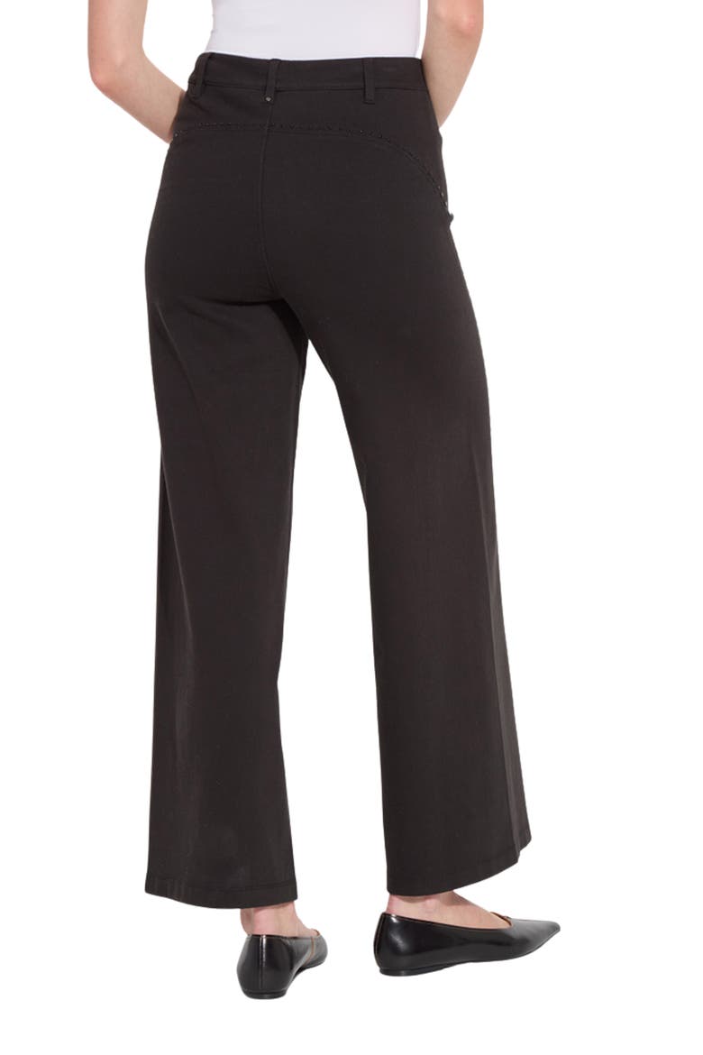 Erin Studded High Waist Wide Leg Jeans, Alternate, color, BLACK