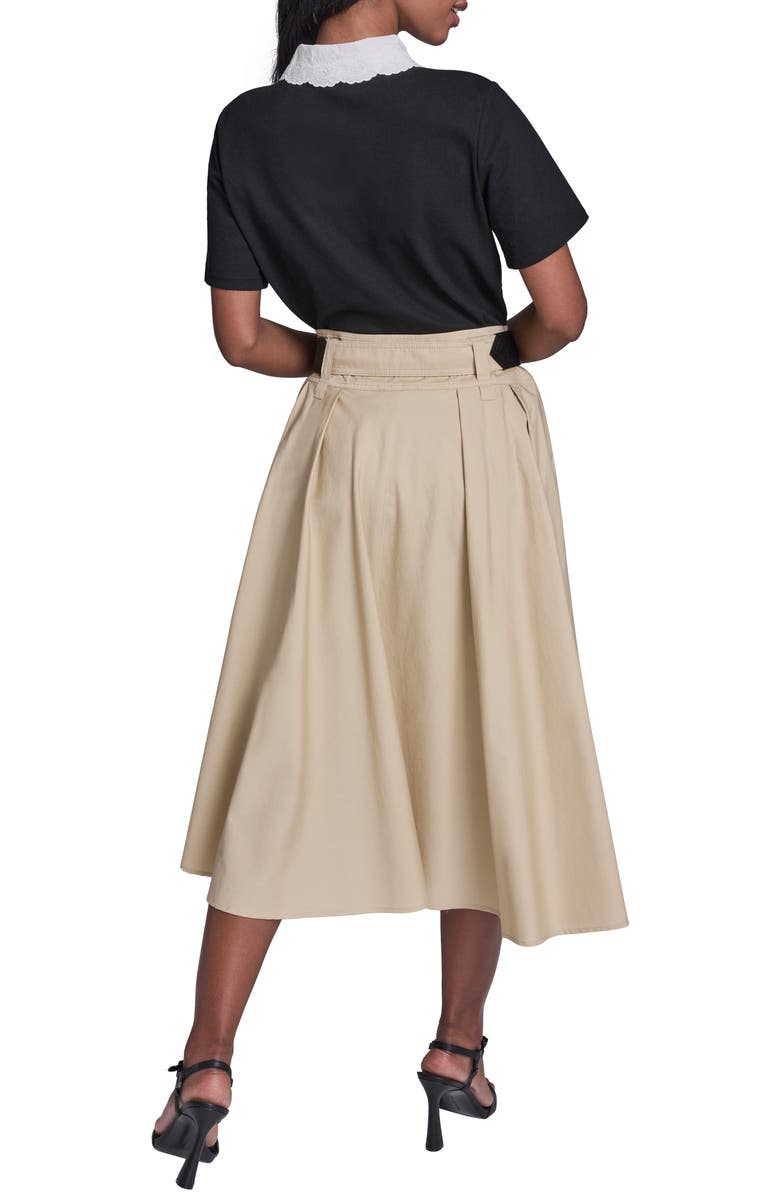 KARL LAGERFELD PARIS Floral Collar Knit Top, Alternate, color, Black