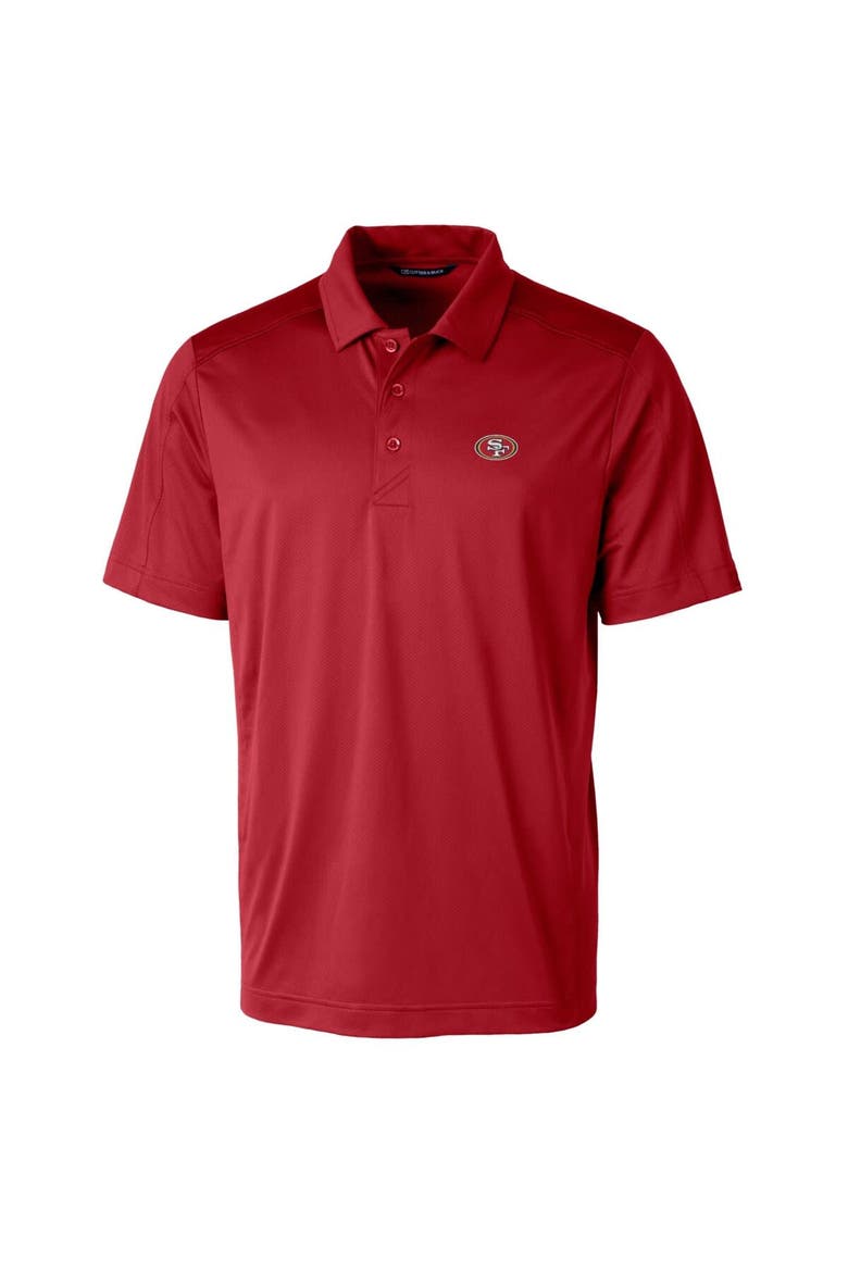Men's Cutter & Buck Scarlet San Francisco 49ers Logo Prospect Textured Stretch Big & Tall Polo, Alternate, color, Cardinal