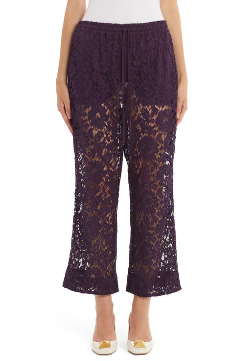 Valentino Wide Leg Crop Guipure Lace Pants