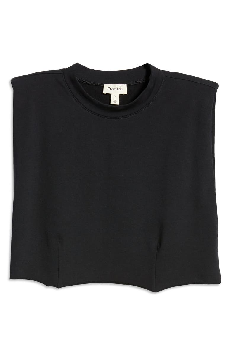 Open Edit Strong Shoulder Crop Cotton Muscle Top, Alternate, color,