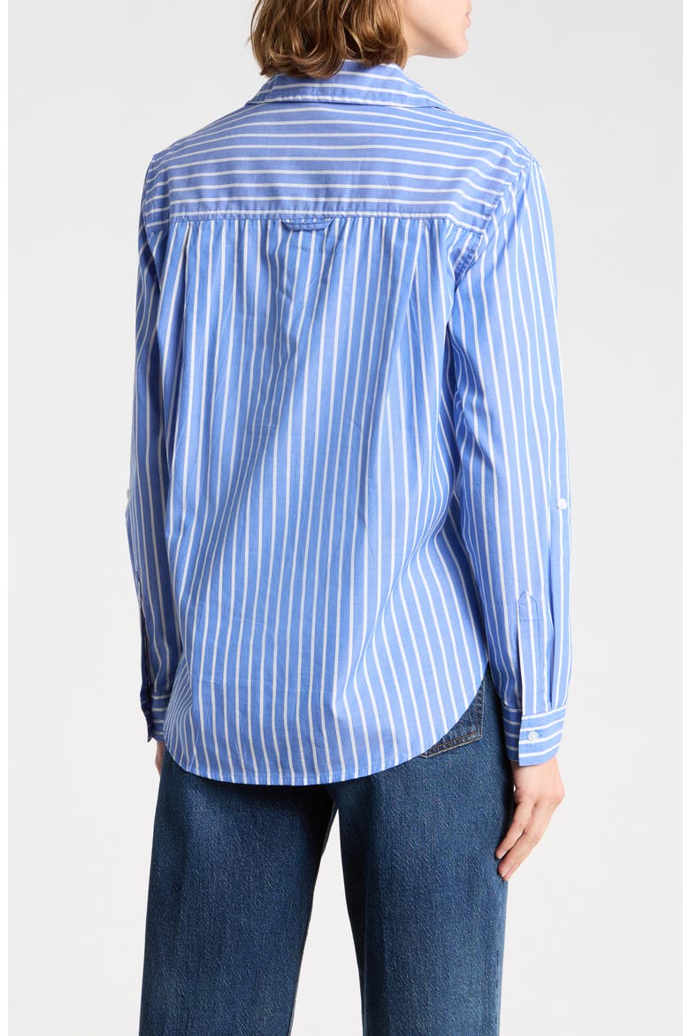 Carson Stripe Button-Up Shirt, Alternate, color, RUSTIC BLUEBERRY