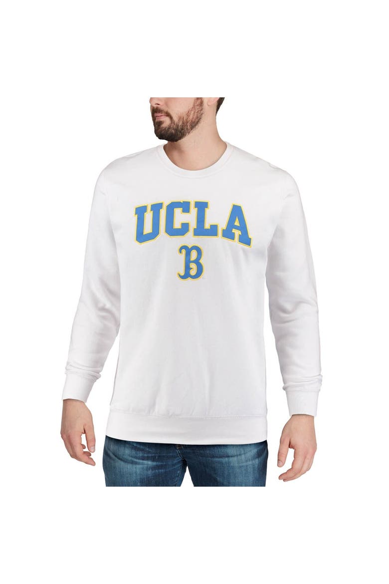 Men's Colosseum White UCLA Bruins Arch & Logo Crew Neck Sweatshirt, Alternate, color, White