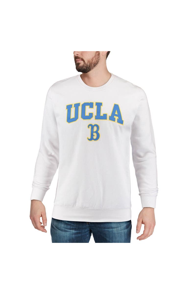 COLOSSEUM Men's Colosseum White UCLA Bruins Arch & Logo Crew Neck Sweatshirt, Alternate, color, White