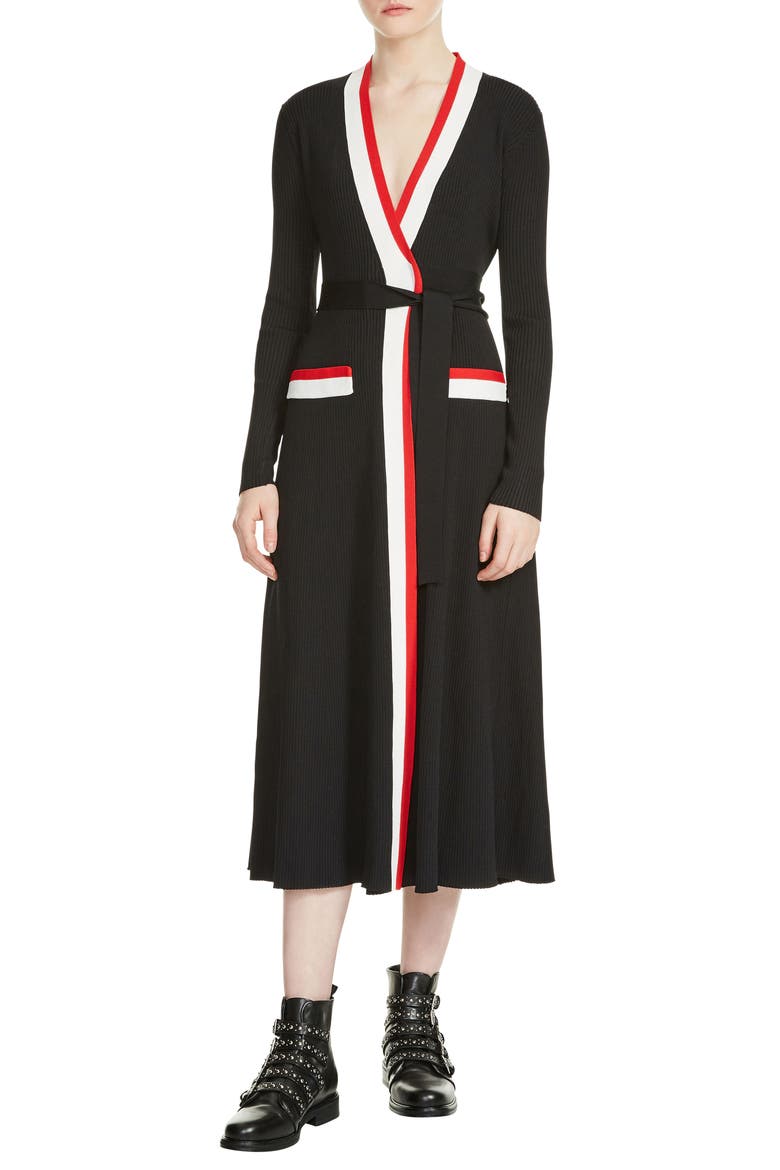 Rosiana Wrap Midi Dress, Main, color, BLACK 210