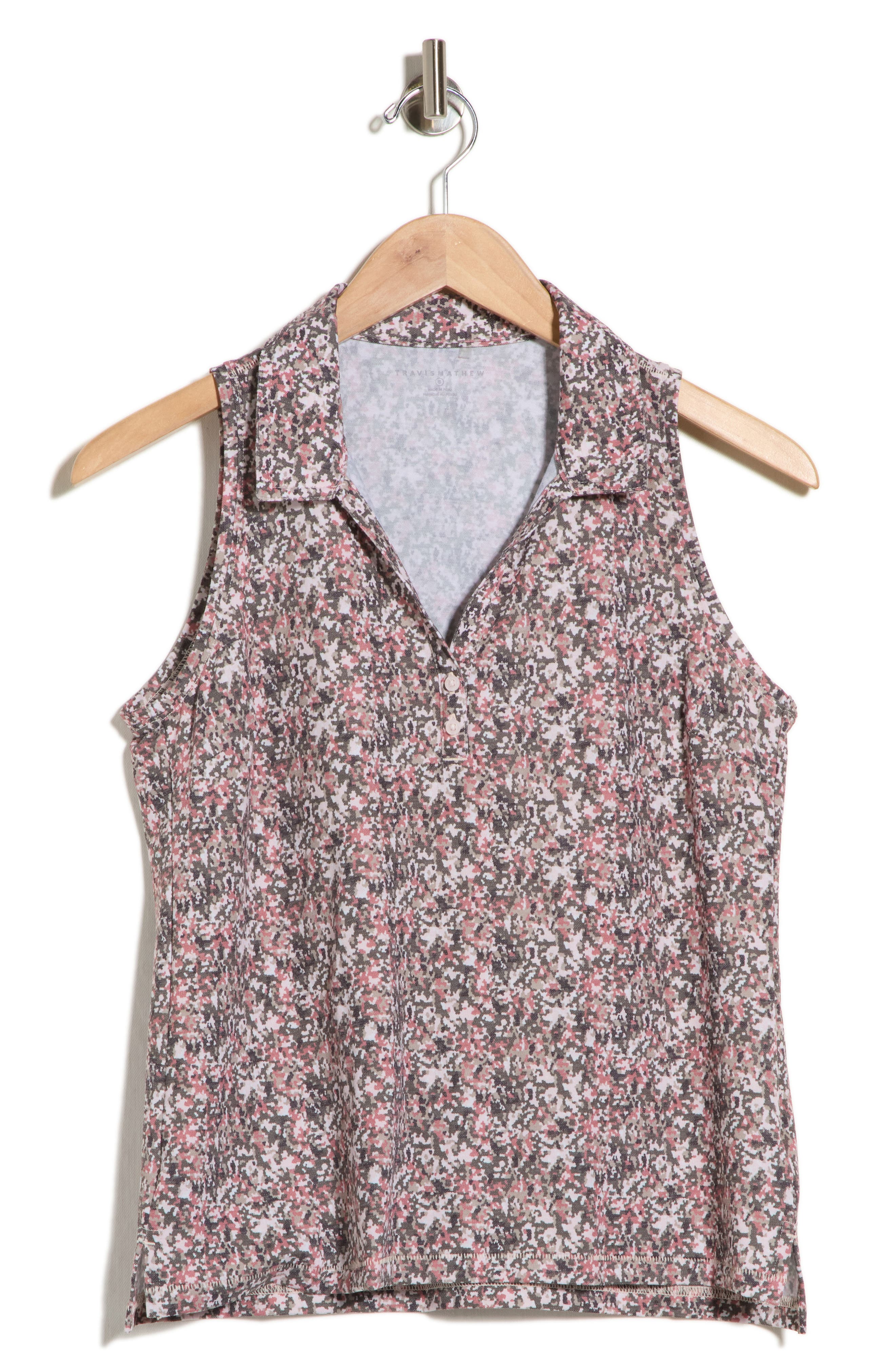Travismathew Featherweight Active Racerback Polo In Pearl Blush Multi