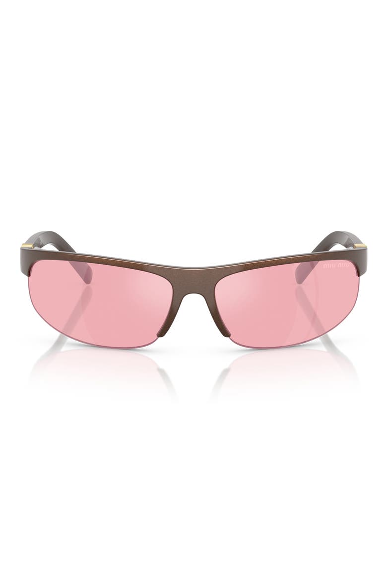 68mm Gradient Oversize Oval Sunglasses, Main, color, PINK
