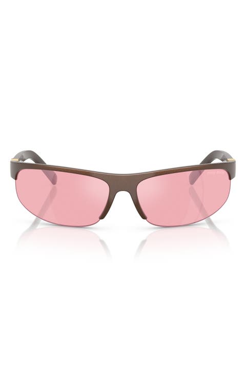 68mm Gradient Oversize Oval Sunglasses