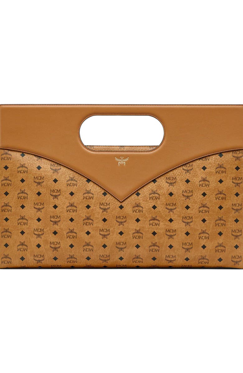 MCM Diamond Bag in Visetos Leather Mix, Main, color, Cognac