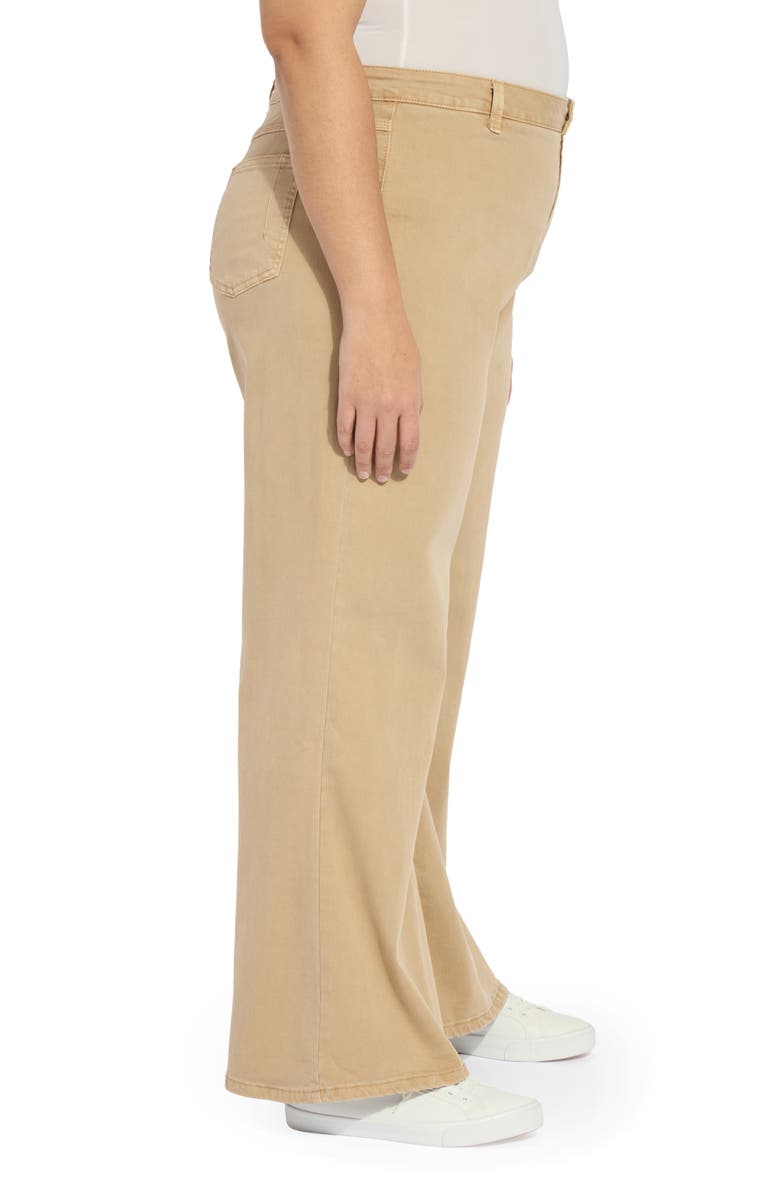 Lysse Iris Flat Front Wide Leg Jeans, Alternate, color, Asutex Desert Khaki