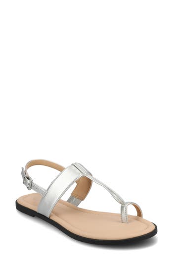 Journee Collection Gerra Toe Loop Sandal In Silver