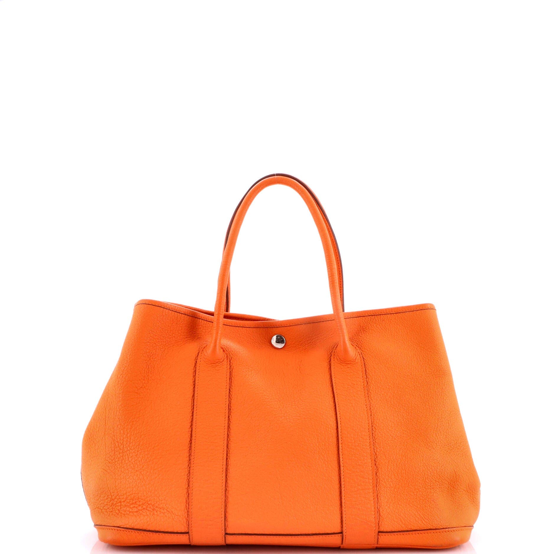 Pre-Owned Hermes Garden Party Tote Leather 36, Alternate, color, Orange H