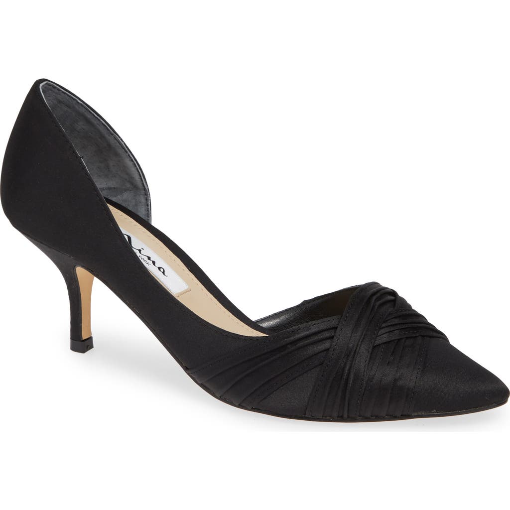 Nina Blakely Half D'orsay Pointy Toe Pump In Black