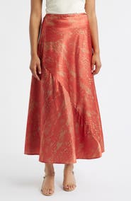 CITY BLUES Savoy Print Bias Cut Maxi Skirt