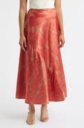CITY BLUES Savoy Print Bias Cut Maxi Skirt