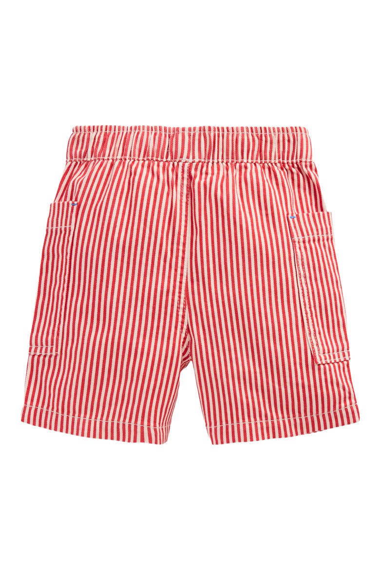 Kids' Stripe Stretch Cotton Shorts, Alternate, color, RED TICKING