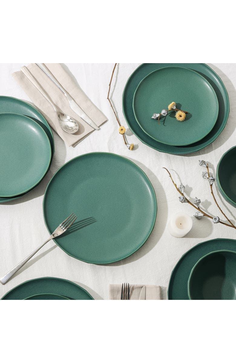 Stone Lain Rio Stoneware 4-Piece Dinner Plate Set, Alternate, color, Green