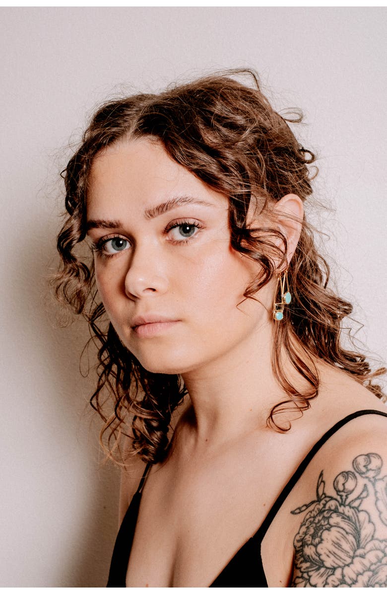 ELLIOT YOUNG "Candy Rush" Double Gemstone Linear Earring, Alternate, color, Blue