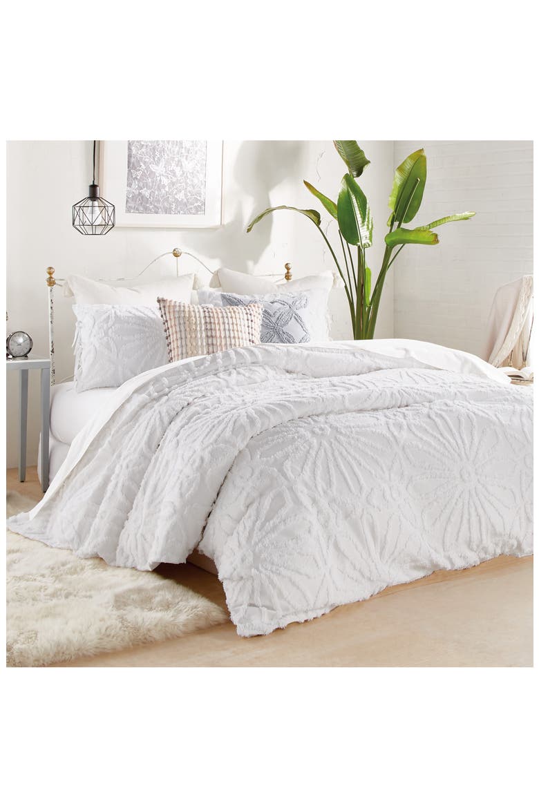 Chenille Medallion Comforter & Sham Set, Main, color, WHITE