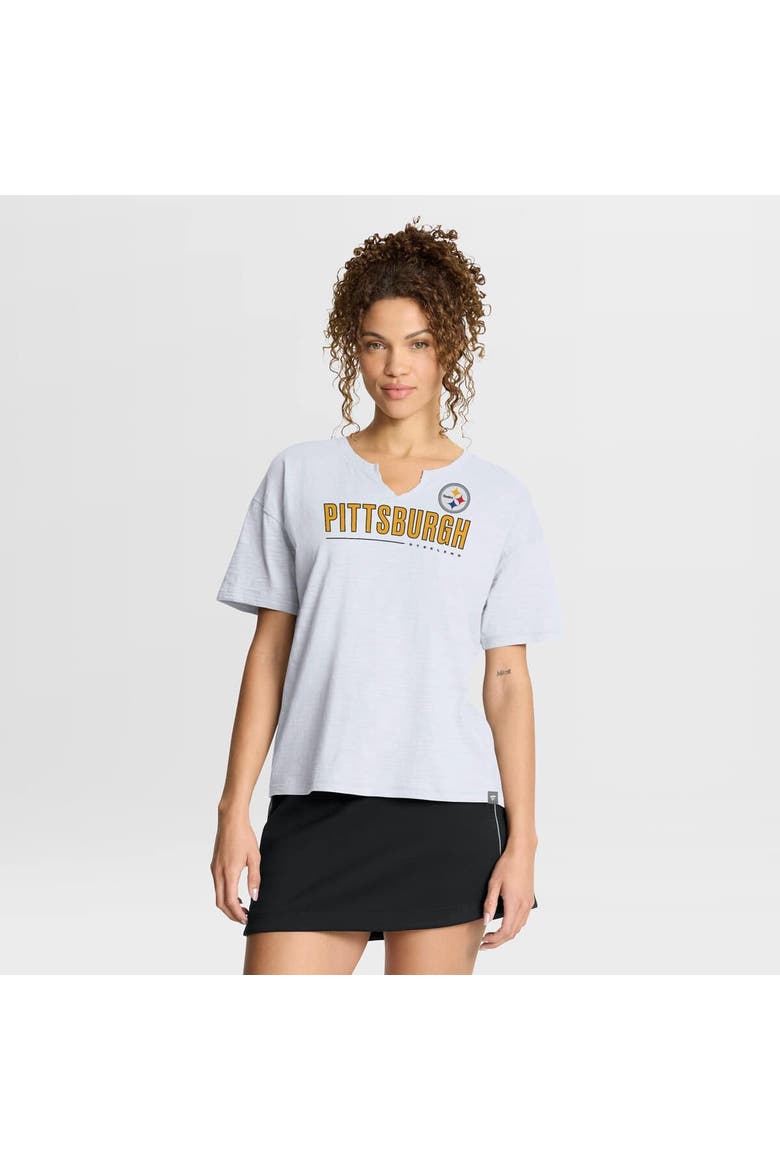 Women's Fanatics White Pittsburgh Steelers Redzone Slub Boxy T-Shirt, Alternate, color, White