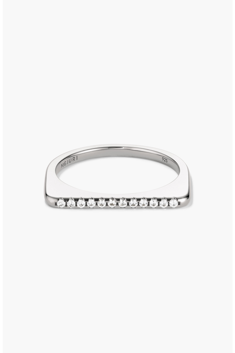 Pavé Puzzle Stacking Ring, Main, color, Sterling Silver