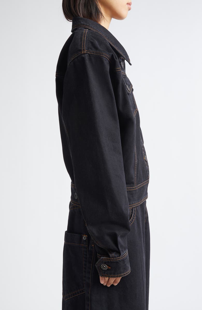 Vaquera Crop Denim Jacket, Alternate, color, Black