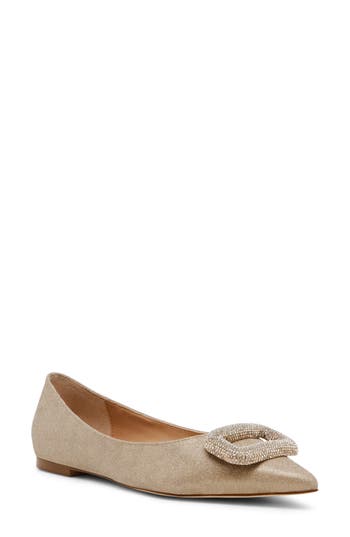 Steve Madden Tink Pointed Toe Flat In Gold