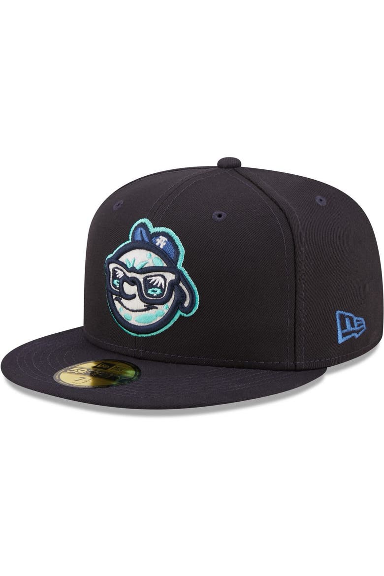 Men's New Era Navy Asheville Tourists Authentic Collection 59FIFTY Fitted Hat, Main, color, Navy