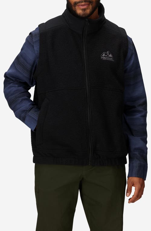 Marmot Wanderer High Pile Fleece Vest In Black
