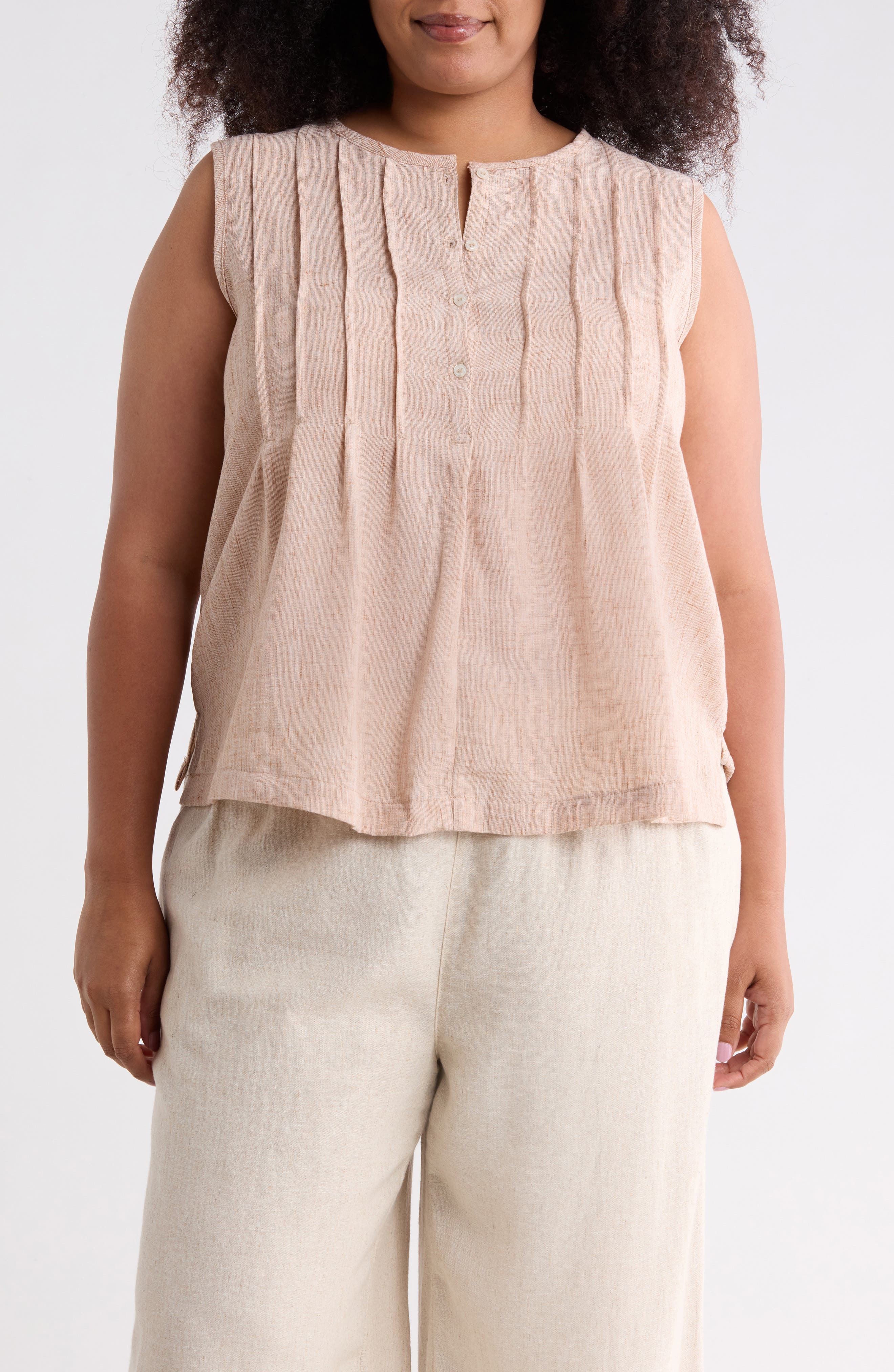 MAX STUDIO Crinkle Pintuck Top